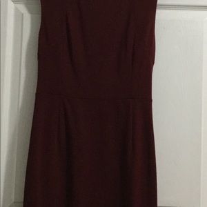 Deep Red/Wine Sleeveless Zip Back Sheath Dress